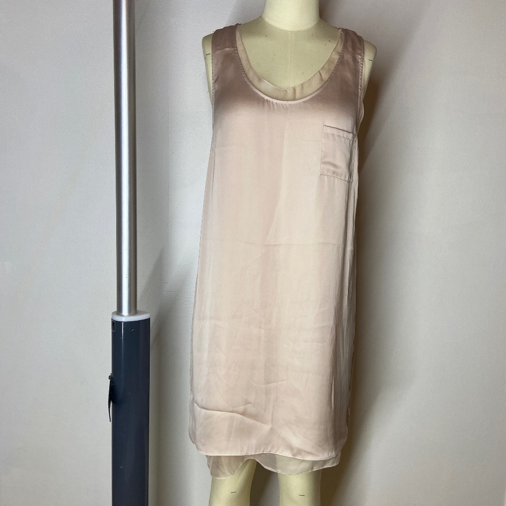 TopShop Soft Light Pink Double Layer Racerback Dress with Patch Pocket - Size 8